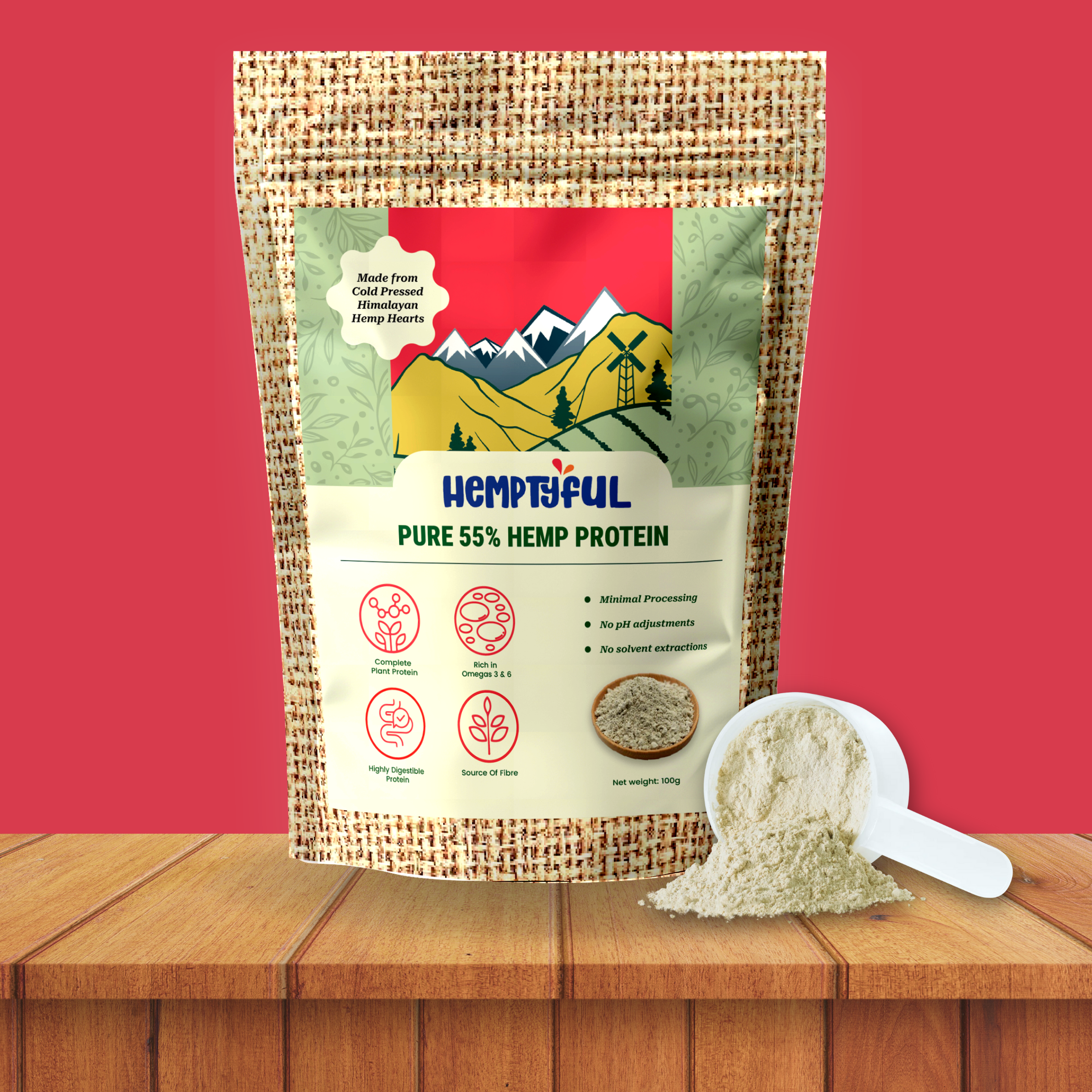 Pure 55% Hemp Protein - Hemptyful